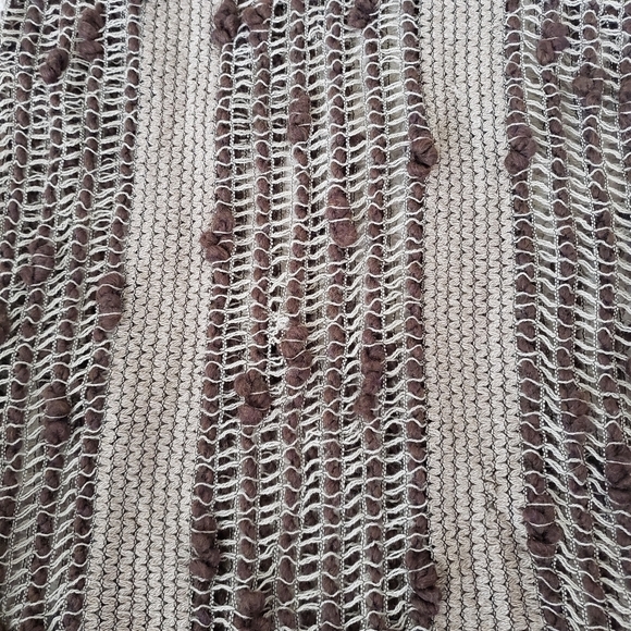 Italian Woven Textured Shawl Scarf Neutral Colors - Picture 4 of 7